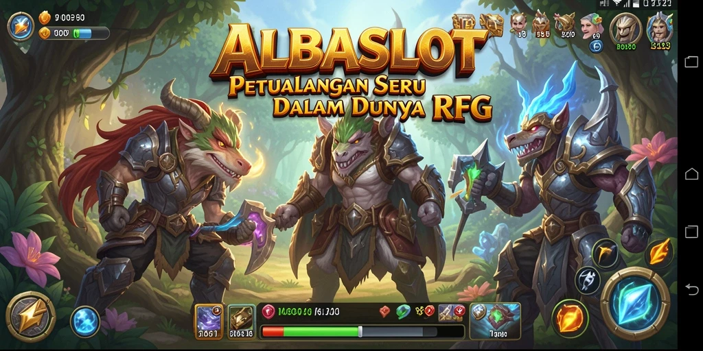 Tangkapan layar ALBASLOT menampilkan pertempuran epik dalam game RPG yang mendebarkan.