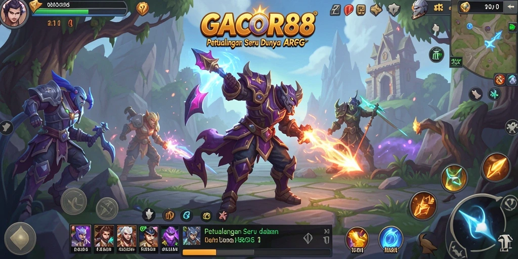 Tampilan screenshot utama GACOR88 dengan aksi gameplay ARPG yang menarik.