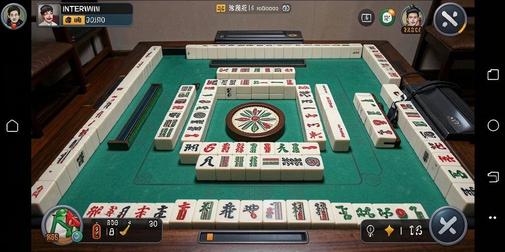 Tampilan gameplay INTERWIN dengan fokus pada Mahjong yang menyenangkan.