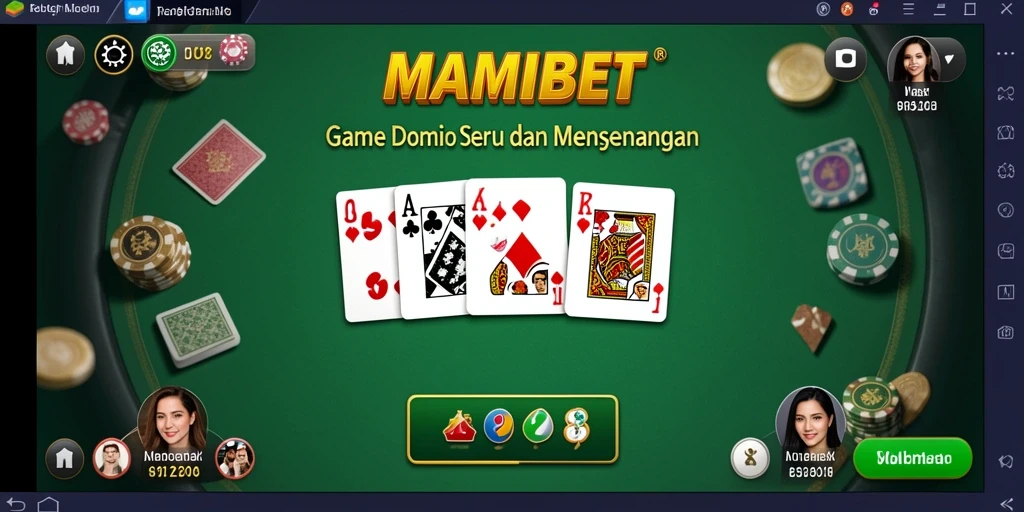 Tampilan gameplay seru MAMIBET dalam permainan Domino.