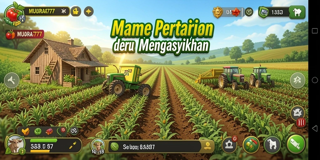 Tampilan gameplay menarik dari MUARA777 yang menggambarkan aktivitas bertani.