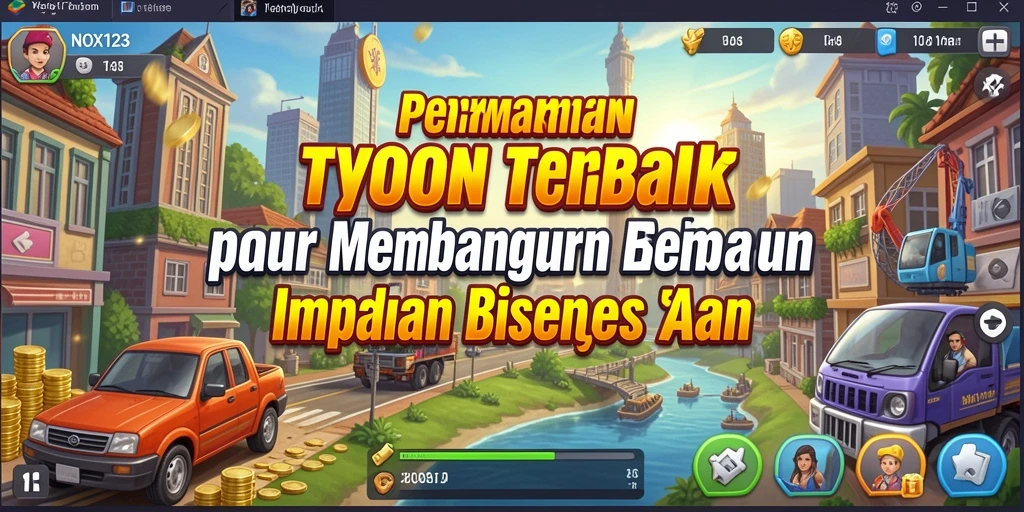 Screenshot gameplay yang menampilkan manajemen usaha di NOX123.