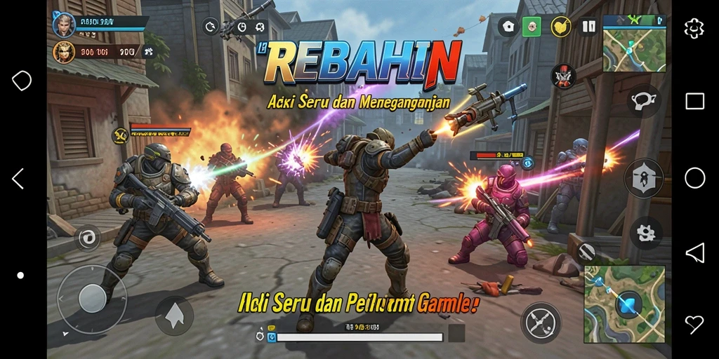 Tangkapan layar menampilkan aksi seru dalam REBAHIN dengan grafis menawan.