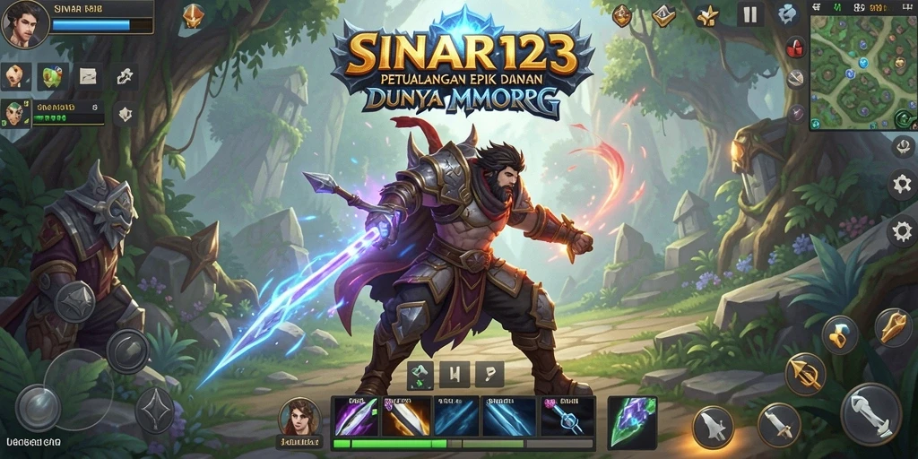 Screenshot menampilkan aksi seru di dunia MMORPG SINAR123.