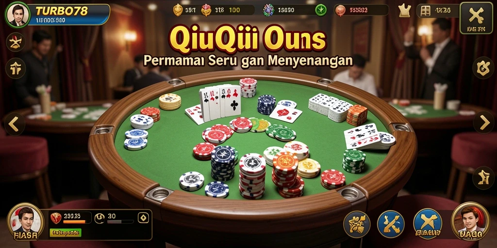 Tampilan gameplay yang menarik dari TURBO78 dengan kartu QiuQiu.