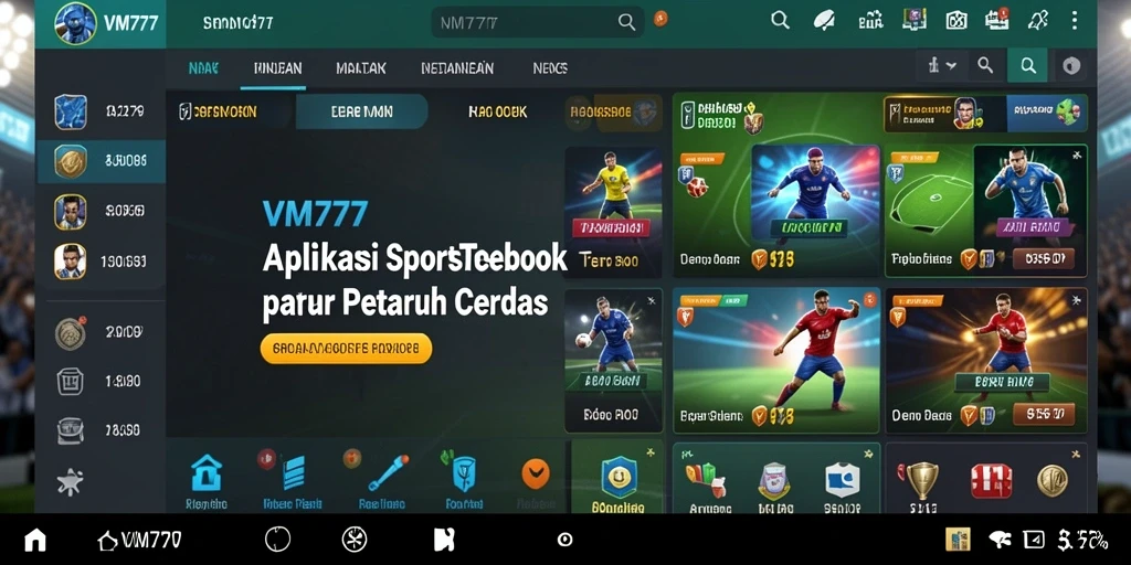 Tampilan antarmuka pengguna yang menarik dalam aplikasi Sportsbook